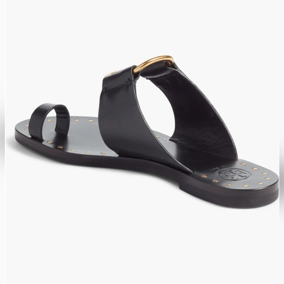 Tory Burch Brannan Studded Sandals Black Leather Women's 6.5 $248 - Picture 3 of 16